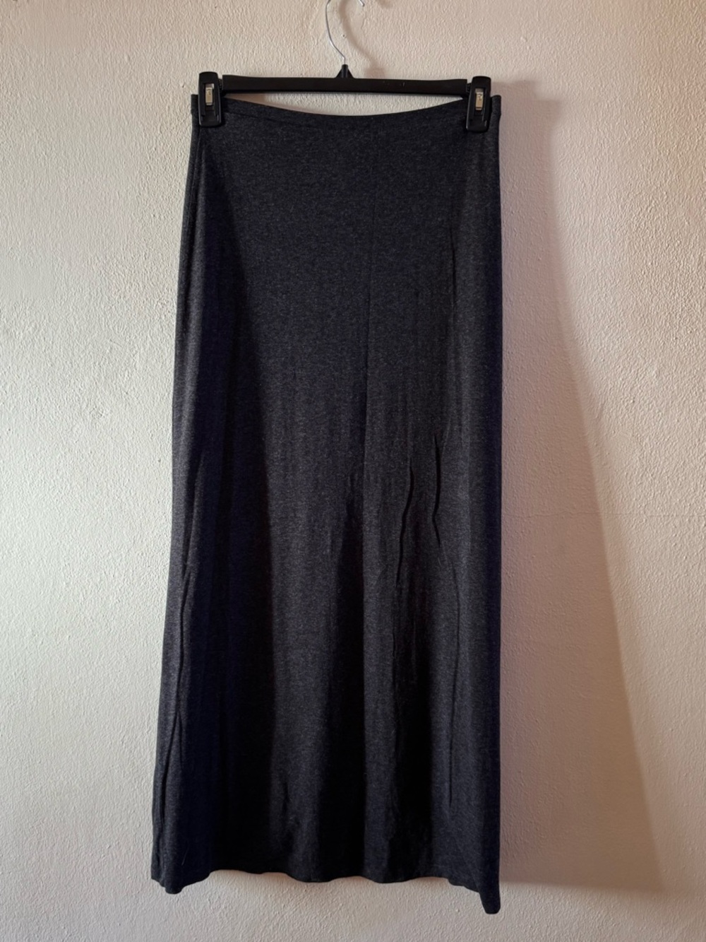 Express Charcoal Gray Maxi Skirt Lined Knit Long A-Line Minimalist Casual Size S